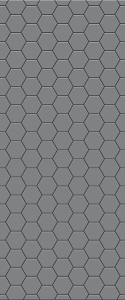 Grey Hexagon Acrylic Shower Wall Panel 2440mm x 1220mm (3mm Thick) - CladdTech