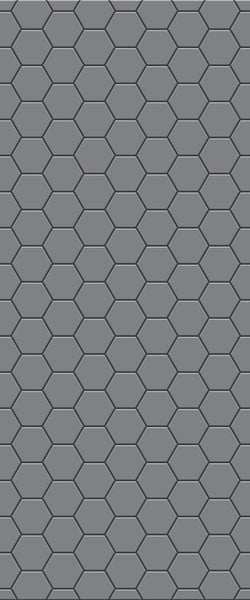 Grey Hexagon Acrylic Shower Wall Panel 2440mm x 1220mm (3mm Thick) - CladdTech