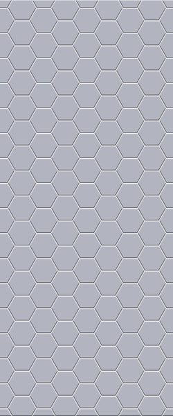 Grey Hexagon Acrylic Shower Wall Panel 2440mm x 1220mm (3mm Thick) - CladdTech