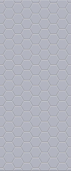 Grey Hexagon Acrylic Shower Wall Panel 2440mm x 1220mm (3mm Thick) - CladdTech