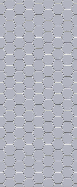 Grey Hexagon Acrylic Shower Wall Panel 2440mm x 1220mm (3mm Thick) - CladdTech