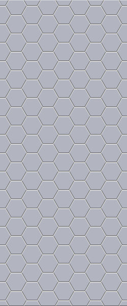 Grey Hexagon Acrylic Shower Wall Panel 2440mm x 1220mm (3mm Thick) - CladdTech