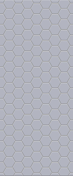 Grey Hexagon Acrylic Shower Wall Panel 2440mm x 1220mm (3mm Thick) - CladdTech