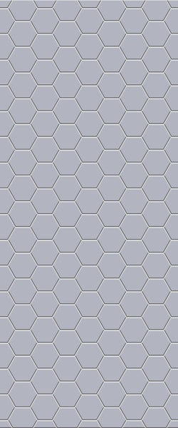 Grey Hexagon Acrylic Shower Wall Panel 2440mm x 1220mm (3mm Thick) - CladdTech