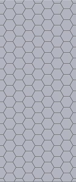 Grey Hexagon Acrylic Shower Wall Panel 2440mm x 1220mm (3mm Thick) - CladdTech