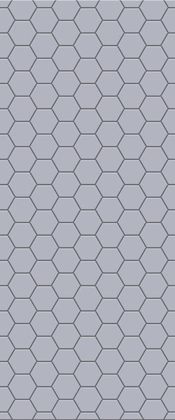 Grey Hexagon Acrylic Shower Wall Panel 2440mm x 1220mm (3mm Thick) - CladdTech