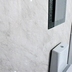 Grey Marble Large 10mm Thick Bathroom Shower Panel 1m x 2.4m - Claddtech