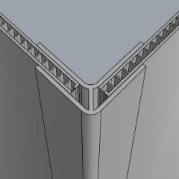 External Corner Trim Chrome Finish for Cladding Wall Panels 2.6m Long - Claddtech