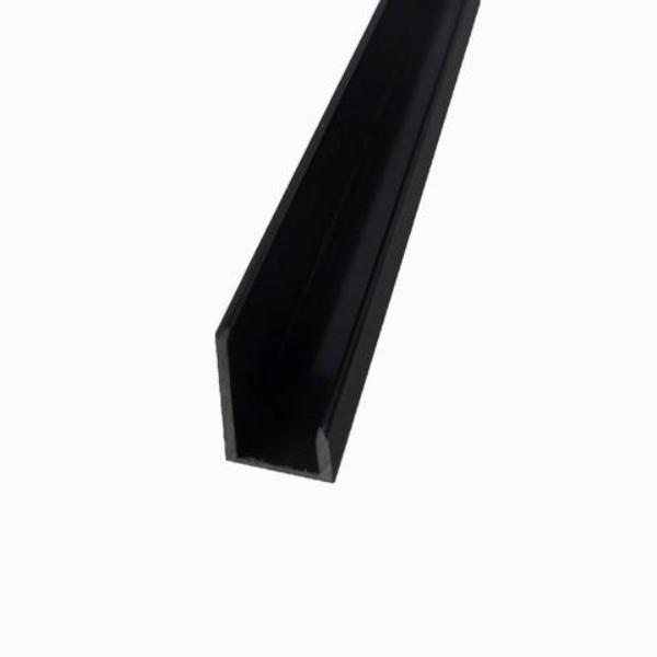 End Cap Trim Black Finish, or J Trim, Universal Trim or Starter Trim, for 10mm Cladding Wall Panels 2.4m Long - Claddtech