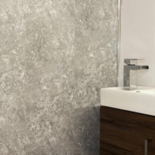 Concrete Grey 5mm Bathroom Wall Panels PVC 5mm Thick Cladding 2.6m x 250mm - Claddtech
