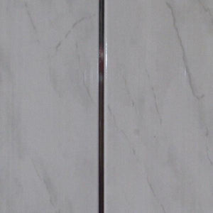 Light Grey and Chrome Bathroom Wall Panels PVC 5mm Thick Cladding 2.6m x 250mm - Claddtech
