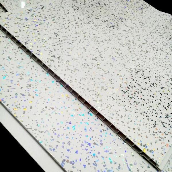 Platinum White Sparkle Bathroom Wall Panels PVC 8mm Thick Cladding 2.6m x 250mm - Claddtech