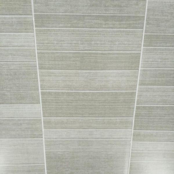 Light Grey Small Tile Effect Bathroom Wall Panels PVC 5mm Thick Cladding 2.6m x 250mm - Claddtech