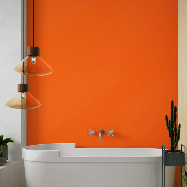 Orange Accent Acrylic Shower Wall Panels Home Decor Wall Panels 2440mmm x 1220mm - CladdTech