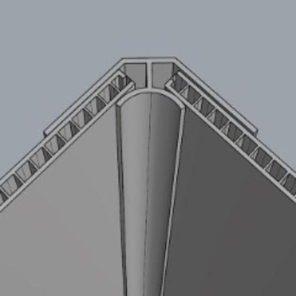 Internal Corner Trim, Chrome Finish for 5mm Cladding Wall Panels 2.6m Long - Claddtech