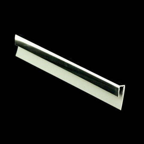 End Cap Trim Chrome Finish, or J Trim, or Universal Trim, for Cladding Wall Panels 2.6m Long - Claddtech