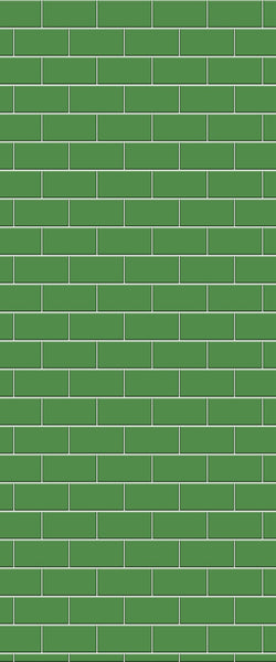 Green Subway Tile Acrylic Shower Wall Panel 2440mm x 1220mm - CladdTech