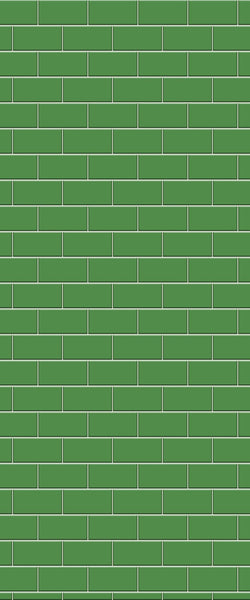 Green Subway Tile Acrylic Shower Wall Panel 2440mm x 1220mm - CladdTech