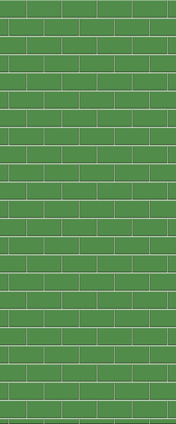 Green Subway Tile Acrylic Shower Wall Panel 2440mm x 1220mm - CladdTech