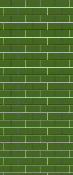 Green Subway Tile Acrylic Shower Wall Panel 2440mm x 1220mm - CladdTech
