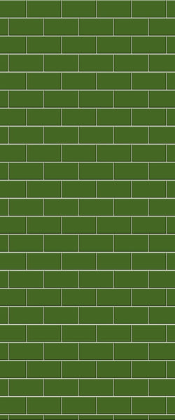 Green Subway Tile Acrylic Shower Wall Panel 2440mm x 1220mm - CladdTech