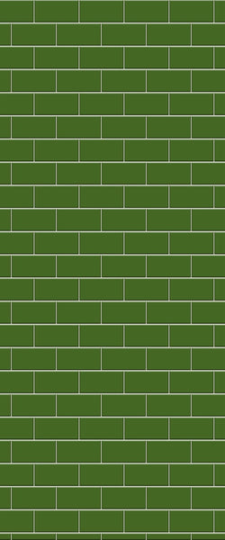 Green Subway Tile Acrylic Shower Wall Panel 2440mm x 1220mm - CladdTech