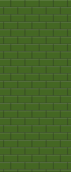Green Subway Tile Acrylic Shower Wall Panel 2440mm x 1220mm - CladdTech