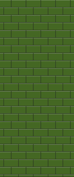 Green Subway Tile Acrylic Shower Wall Panel 2440mm x 1220mm - CladdTech