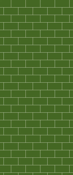 Green Subway Tile Acrylic Shower Wall Panel 2440mm x 1220mm - CladdTech