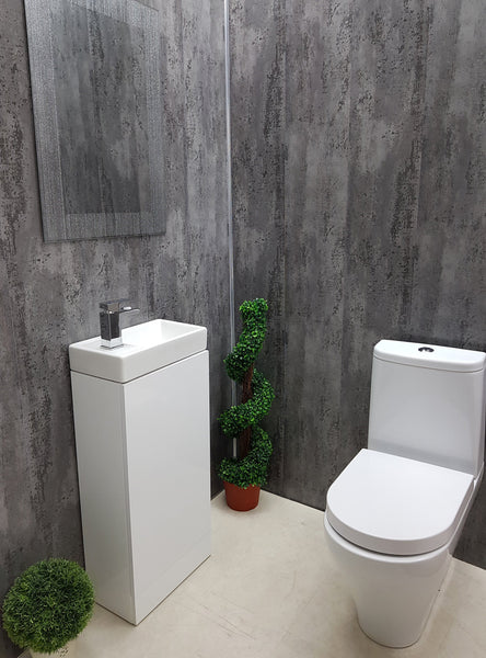 Anthracite Mist Grey Bathroom Wall Panels PVC 5mm Thick Cladding 2.6m x 250mm - Claddtech