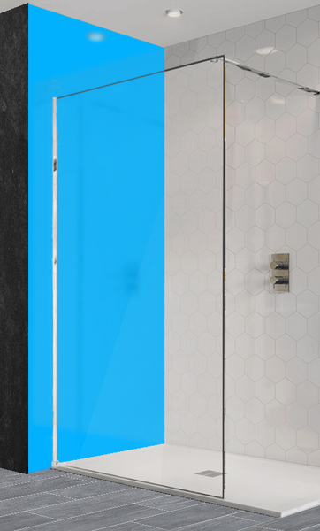 Blue Accent Acrylic Shower Wall Panels Home Decor Wall Panels 2440mmm x 1220mm - CladdTech