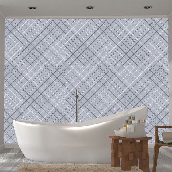 Grey Basket Weave Acrylic Shower Wall Panel 2440mm x 1220mm (3mm Thick) - CladdTech