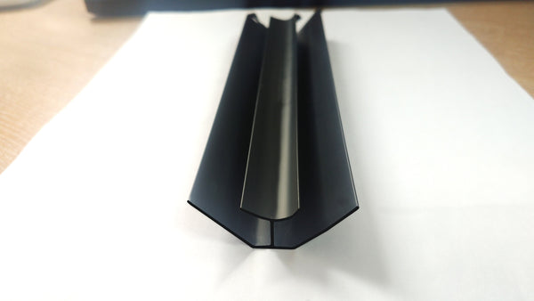 Black Internal Corner Trim For 8mm Wall Bathroom Cladding PVC Panels 2.6m Long - CladdTech
