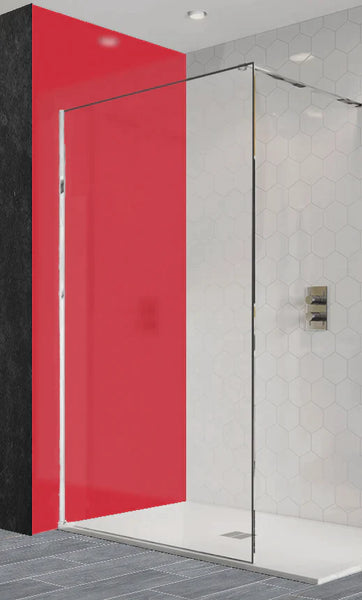 Red Accent Acrylic Shower Wall Panels Home Decor Wall Panels 2440mmm x 1220mm - CladdTech