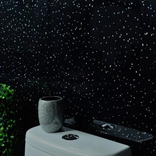 Black Sparkle 5mm Cladding Bathroom Wall Panels 2.6m x 0.25m - CladdTech