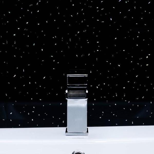 Black Sparkle Bathroom Wall Panels PVC 5mm Thick Cladding 2.6m x 250mm - Claddtech