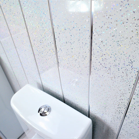 Platinum Sparkle & Chrome 5mm Ceiling Cladding For Bathrooms - Claddtech