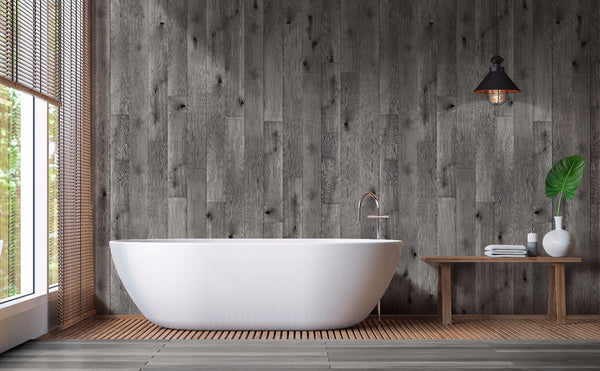 Distressed Grey Oak Wood Bathroom Wall Panels PVC 8mm Thick Cladding 2.6m x 0.25m (Pack of 4) - Claddtech