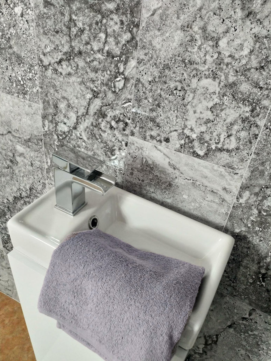 Florence Marble Tile Effect 8mm Wall PVC Bathroom Cladding Panels ...