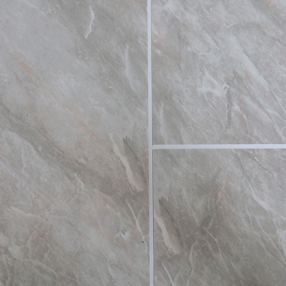 Grey Marble Tile Groove 8mm Bathroom Wall Cladding PVC Panel