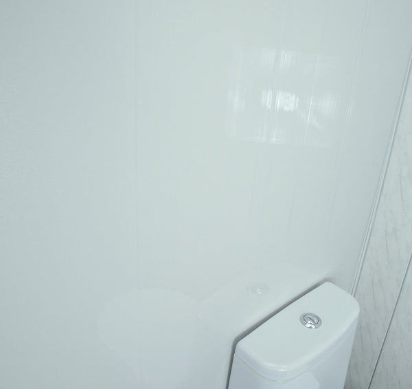 Gloss White Large 2.4m x 1m PVC Shower Wall Panels - Claddtech