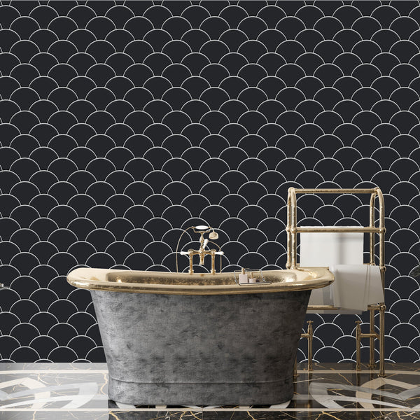 Grey Fishscales Acrylic Shower Wall Panel 2440mm x 1220mm (3mm Thick) - CladdTech