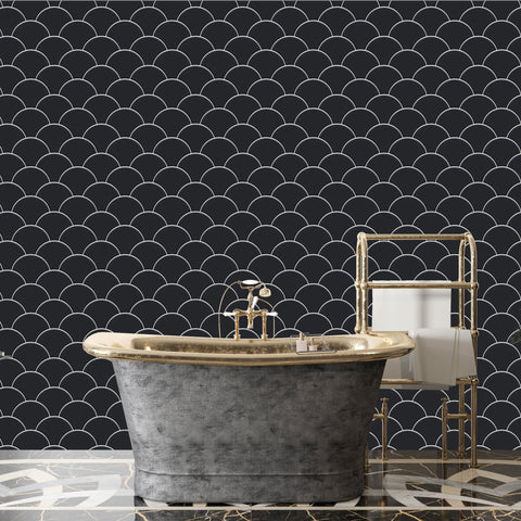 Grey Fishscales Acrylic Shower Wall Panel 2440mm x 1220mm (3mm Thick) - CladdTech