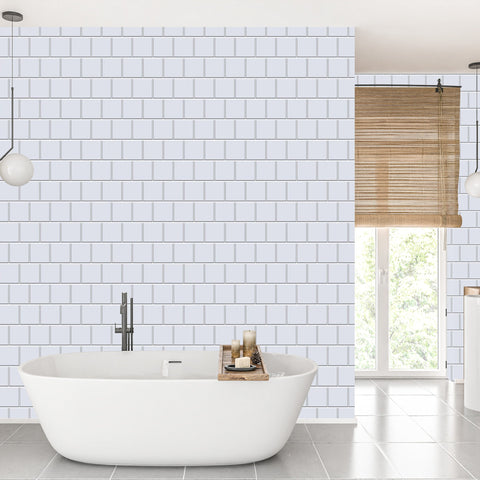 Grey Large Squares Acrylic Shower Wall Panel 2440mm x 1220mm (3mm Thick) - CladdTech