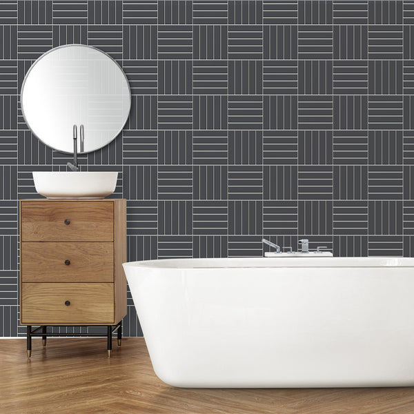 Grey Mosaic Acrylic Shower Wall Panel 2440mm x 1220mm (3mm Thick) - CladdTech