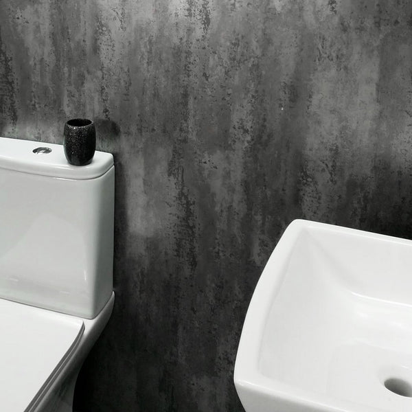 Grey Metallic Retro Large 10mm Thick Bathroom Wall PVC Cladding Panels - Claddtech