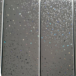 Grey Sparkle & Chrome Bathroom Wall Panels PVC 5mm Thick Cladding - Claddtech