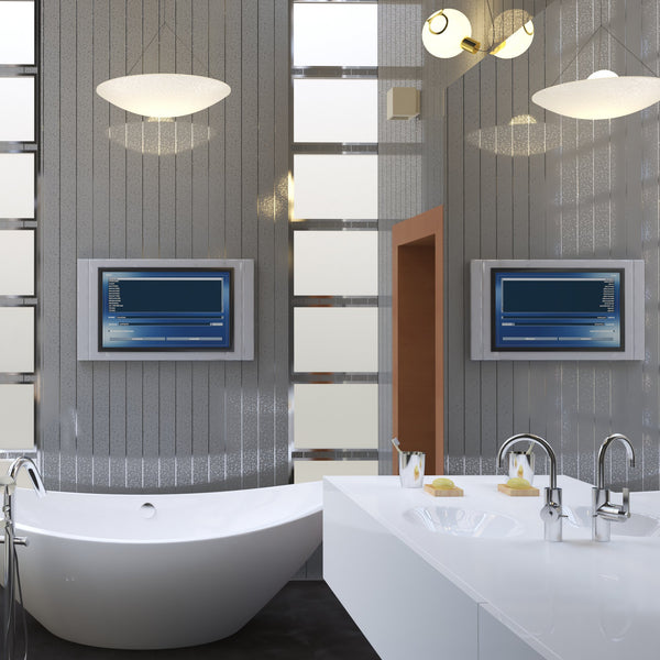 Grey Sparkle & Chrome Bathroom Wall Panels PVC 5mm Thick Cladding - Claddtech