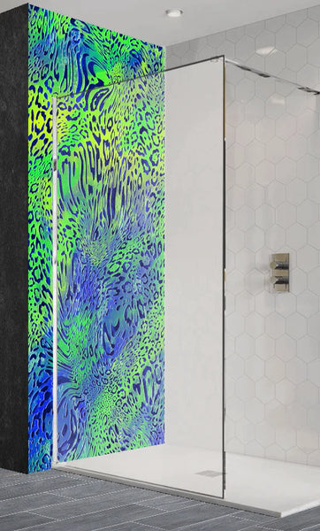 Vibrant Leopard Print Acrylic Shower Wall Panels Home Decor Wall Panels 2440mmm x 1220mm - CladdTech