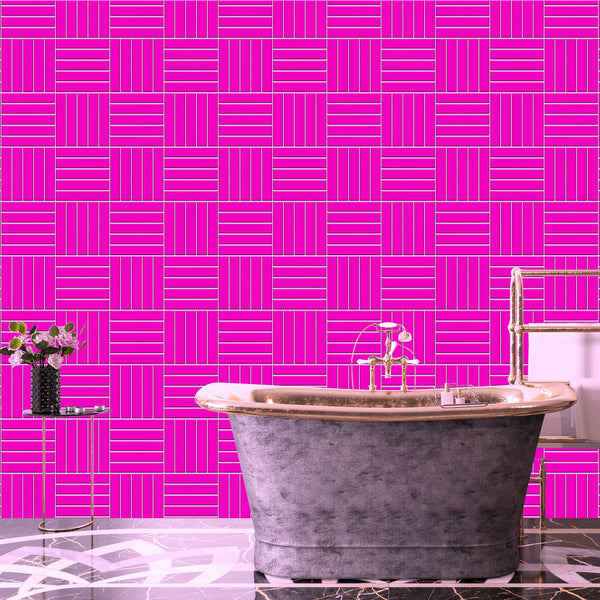 Pink Mosaic Tile Acrylic Shower Wall Panel 2440mm x 1220mm ( 3mm Thick) - CladdTech